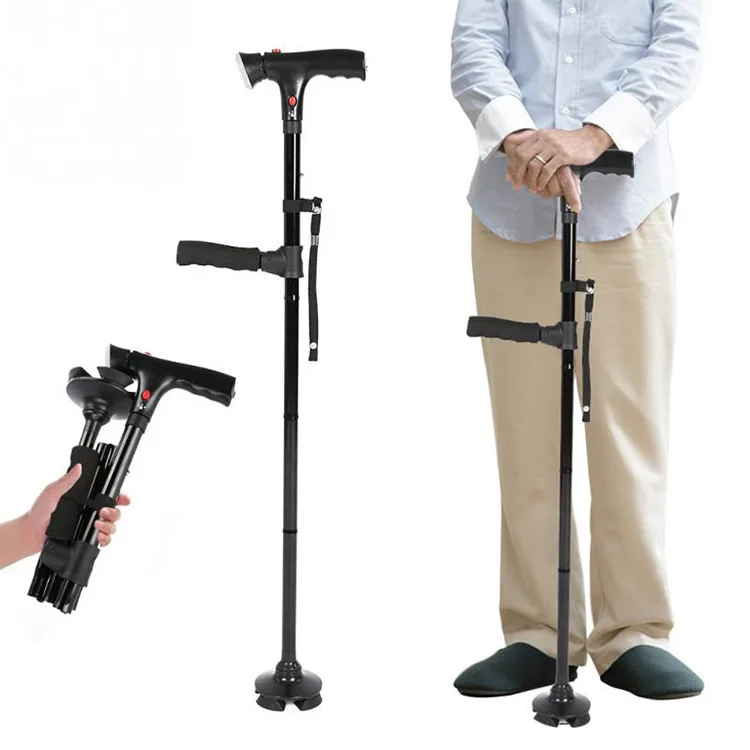 NOUVEAU RICHE Gehstock – Ergonomischer Gehstock aus leichtem Metall mit rutschfestem Griff, Gehhilfe für drinnen & draussen