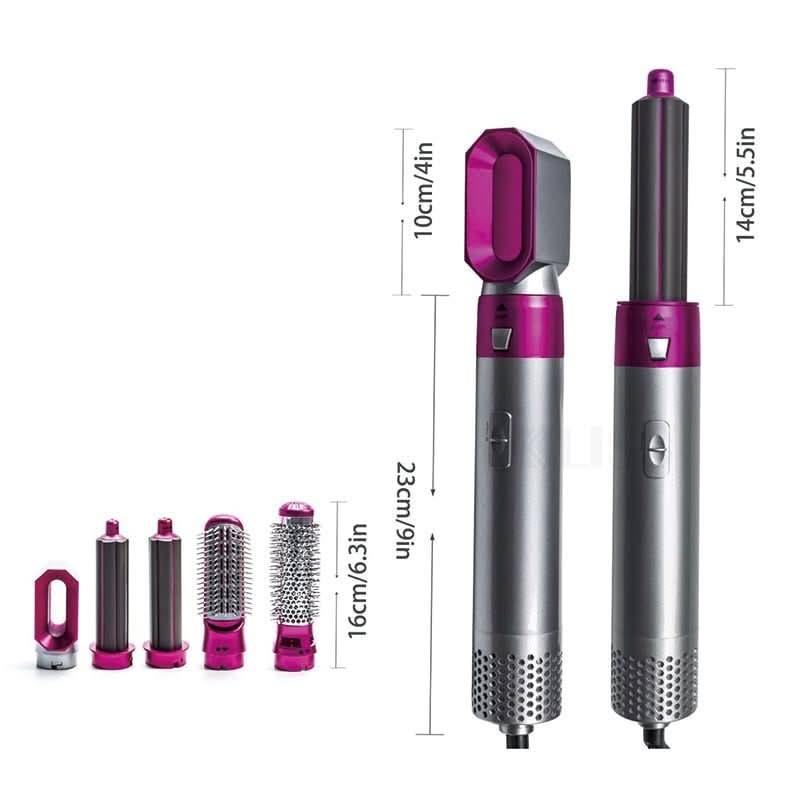 NOUVEAU RICHE 5-in-1 Airstyler – Föhn mit Bürsten & Lockenstab, automatische Lockenaufsätze, Glätt- & Volumenbürste, Hitzesensor
