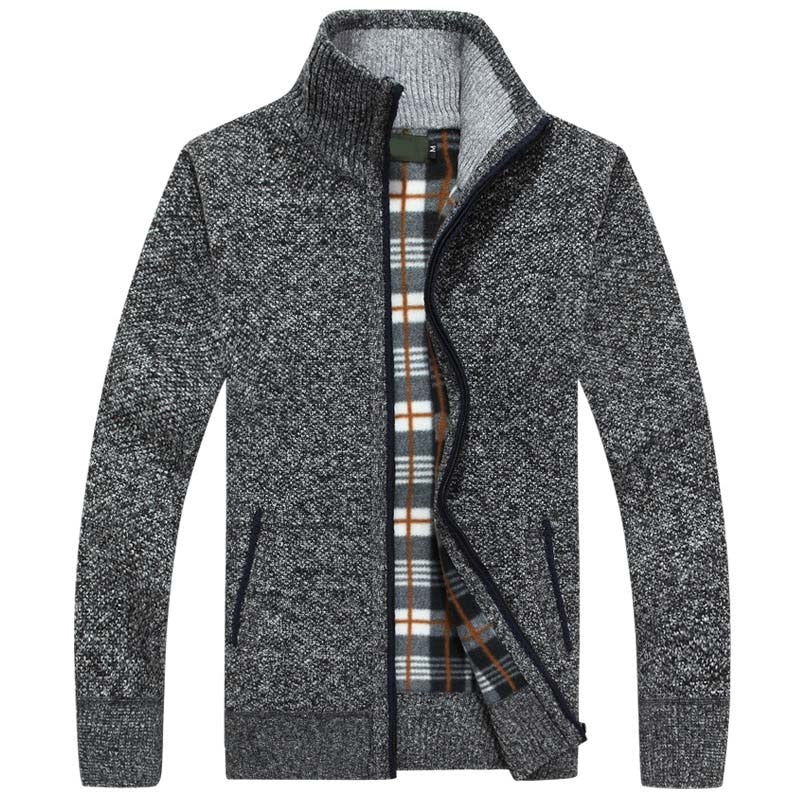 NOUVEAU RICHE Herren Strick-Cardigan Gemütlicher Lagenstil Für Saison Dunkelgrau