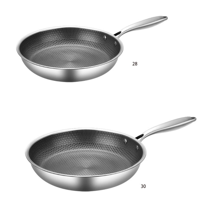 NOUVEAU RICHE Edelstahl Bratpfanne mit Antihaftbeschichtung – Kratzfeste Wabenpfanne, 7-lagig, induktions- & ofengeeignet, PFOA-frei
