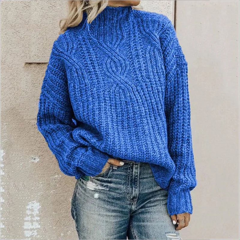 NOUVEAU RICHE Eleganter Damenpullover aus hochwertiger Wolle für stilvolle Anlässe und gemütliche Tage Blau