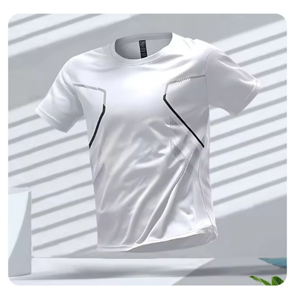 NOUVEAU RICHE Atmungsaktives Herren Sport T-Shirt für Fitness, Laufen und Training – Ideal für Aktive Männer Weiß