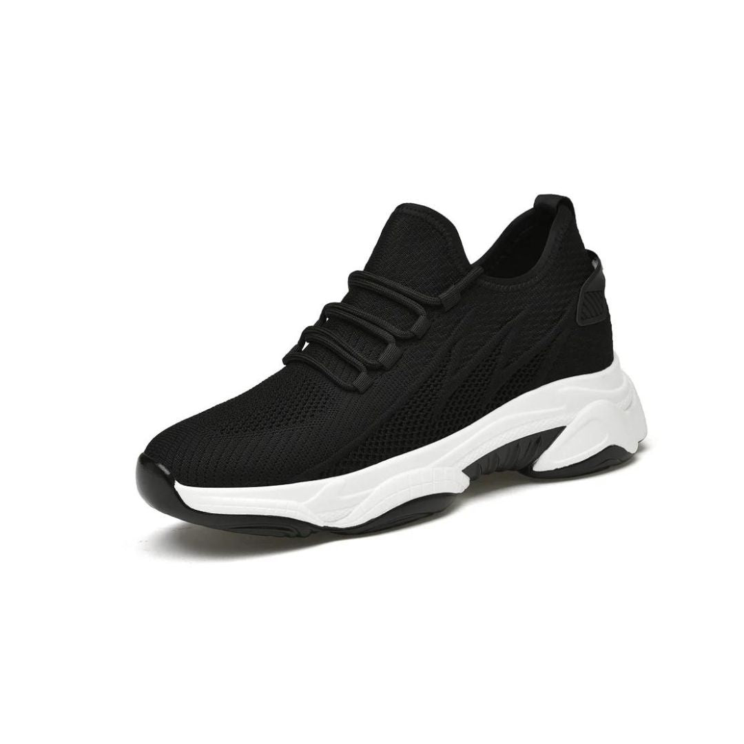 NOUVEAU RICHE Herren Sportschuhe Höhenerhöhung Atmungsaktiv Leicht Größe Schwarz +6CM