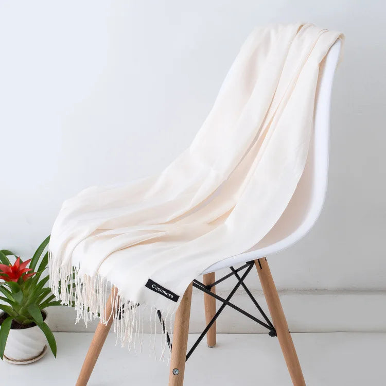 NOUVEAU RICHE Frauen Kaschmirschal Luxuriöse Wärme und Komfort Weiß