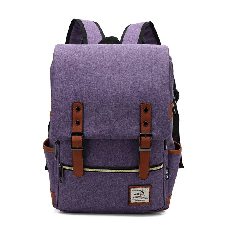 NOUVEAU RICHE Damen Oxford Wasserdichter Rucksack Flap-Top Tagesrucksack - Backpack Lila