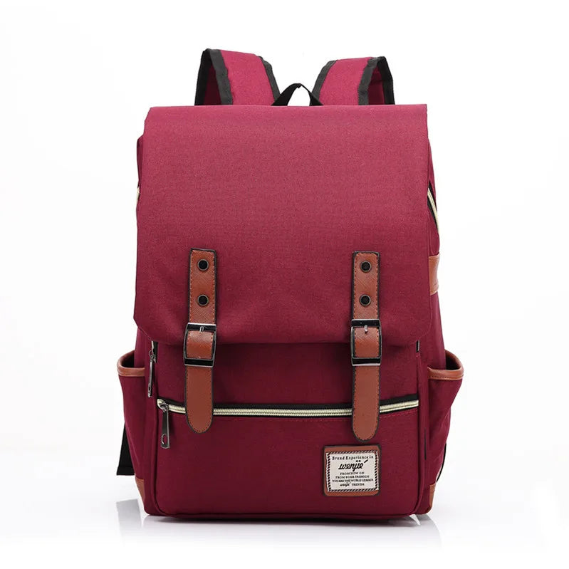 NOUVEAU RICHE Damen Oxford Wasserdichter Rucksack Flap-Top Tagesrucksack - Backpack Rot