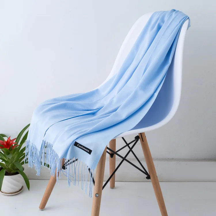 NOUVEAU RICHE Frauen Kaschmirschal Luxuriöse Wärme und Komfort Himmlisches Blau