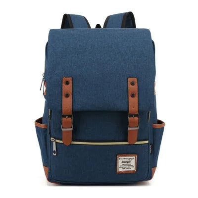 NOUVEAU RICHE Damen Oxford Wasserdichter Rucksack Flap-Top Tagesrucksack - Backpack Blau