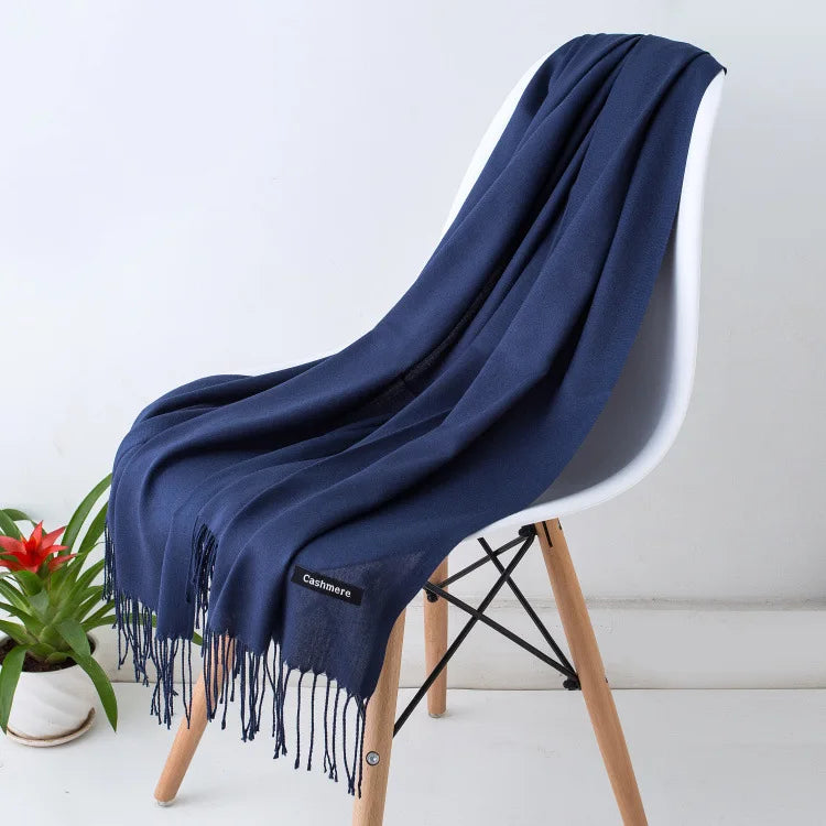 NOUVEAU RICHE Frauen Kaschmirschal Luxuriöse Wärme und Komfort Kaschmir Marineblau