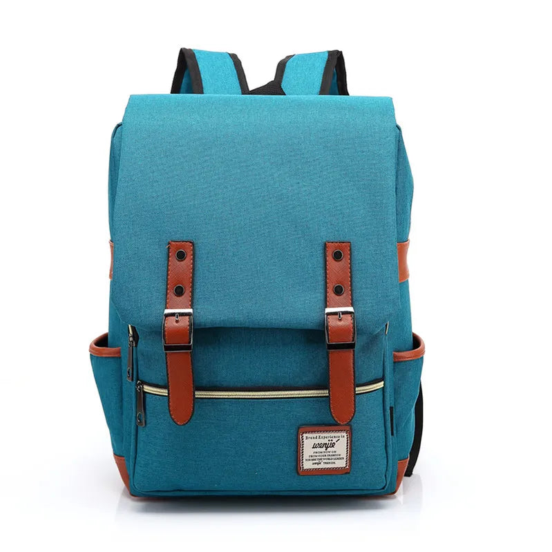NOUVEAU RICHE Damen Oxford Wasserdichter Rucksack Flap-Top Tagesrucksack - Backpack Marineblau