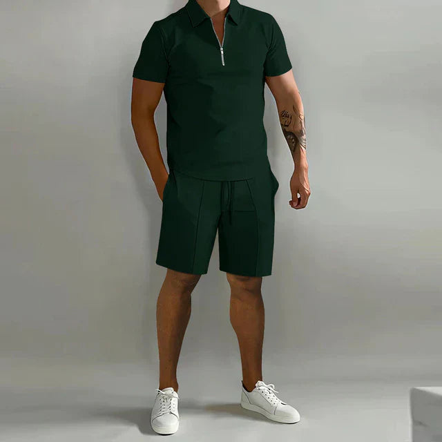 NOUVEAU RICHE Luxus Sommer Set Für Herren Poloshirt Und Shorts Elegant