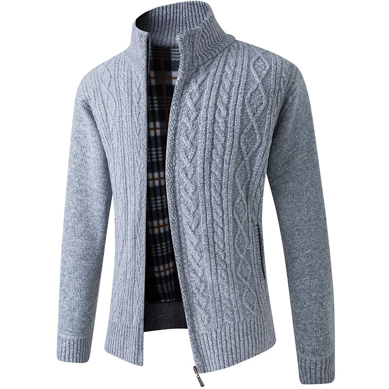 NOUVEAU RICHE Herren Strick-Cardigan Gemütlicher Lagenstil Für Saison Grau