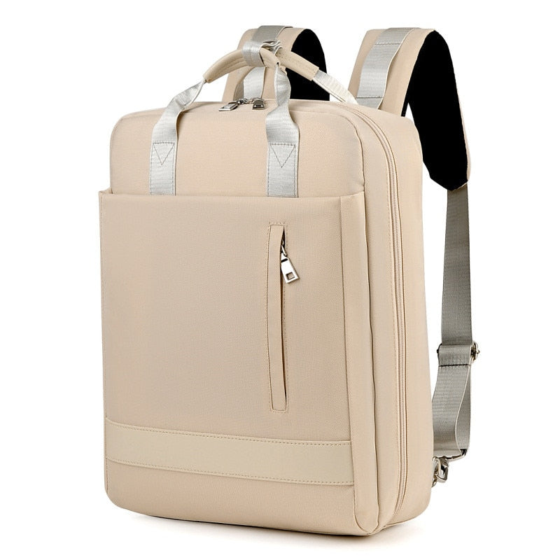 NOUVEAU RICHE Unisex Anti-Diebstahl Rucksack - Stichfest, USB, Reisefreundlich, Geräumig - Backpack Beige