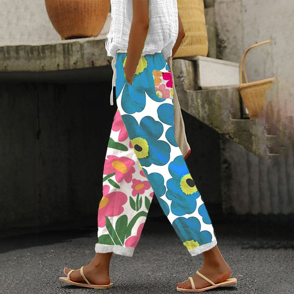 NOUVEAU RICHE Bequeme Hose Mit Blumenmuster Und Ganztägigen Komfort Blau