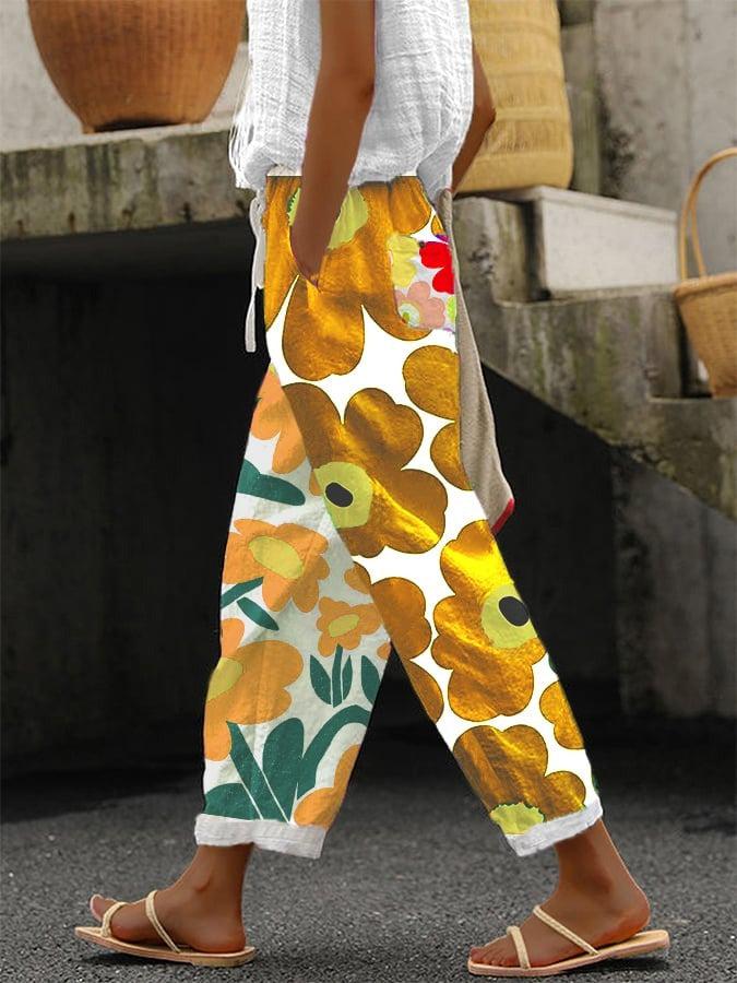 NOUVEAU RICHE Bequeme Hose Mit Blumenmuster Und Ganztägigen Komfort Gelb