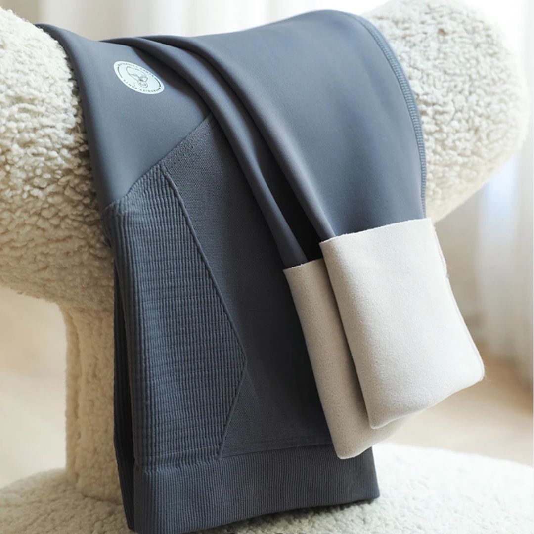 NOUVEAU RICHE Denise Umstandsleggings – Nahtlose & Schlanke Schwangerschaftsleggings mit Viel Platz für den Bauch, 4 Farben, M–XL – Pamelo Graublau