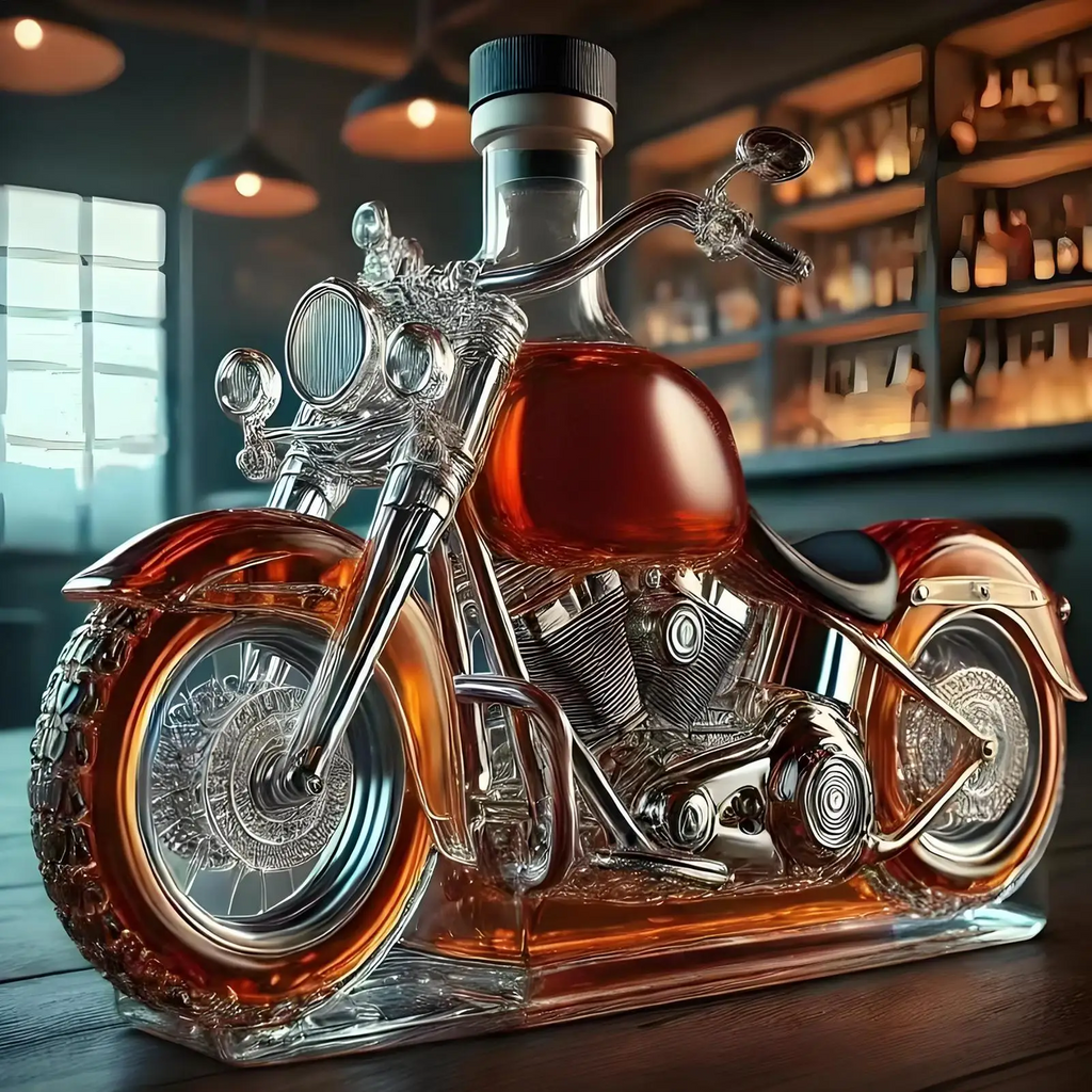 NOUVEAU RICHE Motorrad-förmige Whiskykaraffe für die Hausbar mit Einzigartigem Design Standard