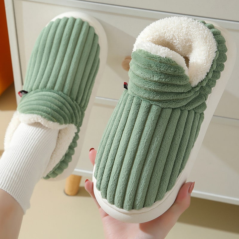 NOUVEAU RICHE Hausschuhe Warm Kuschelig Gefüttert Innenfutter Leicht