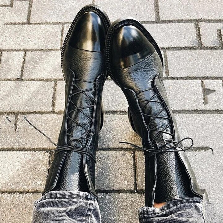NOUVEAU RICHE Stiefeletten Mit Absatz Ökoleder Baumwollfutter Vintage