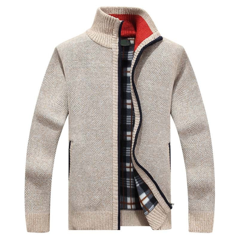 NOUVEAU RICHE Herren Strick-Cardigan Gemütlicher Lagenstil Für Saison Beige