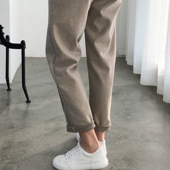 NOUVEAU RICHE Winterhose Damen Warm Gefüttert Schwarz Größe M Komfort Khaki