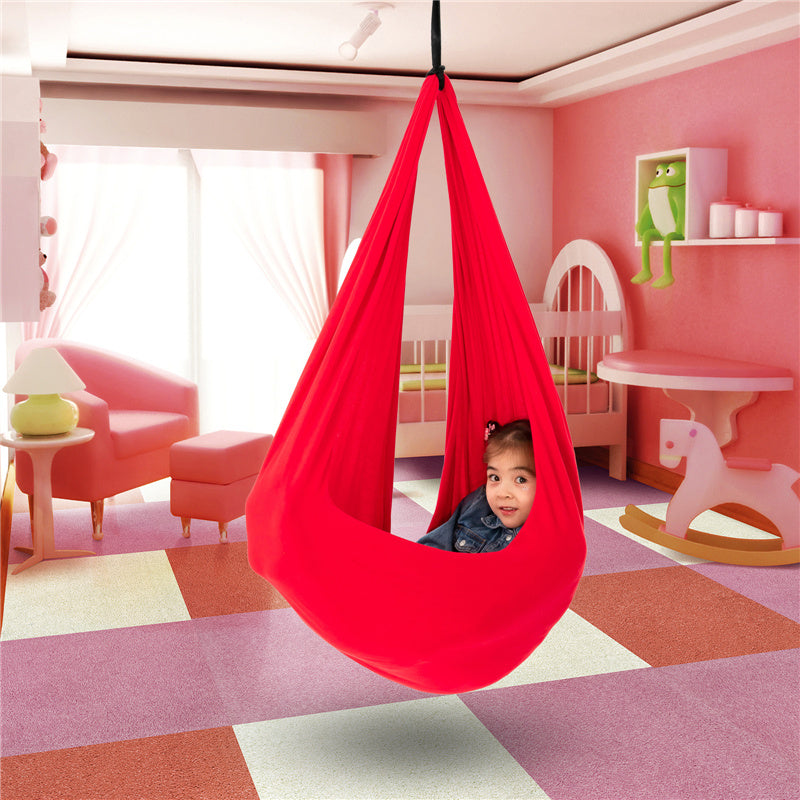 NOUVEAU RICHE Kinder-Hängematte aus 100% Bio-Baumwolle – Hängesessel & Schaukelkokon zum Spielen & Entspannen, Kinderzimmer, 6 Farben Rot