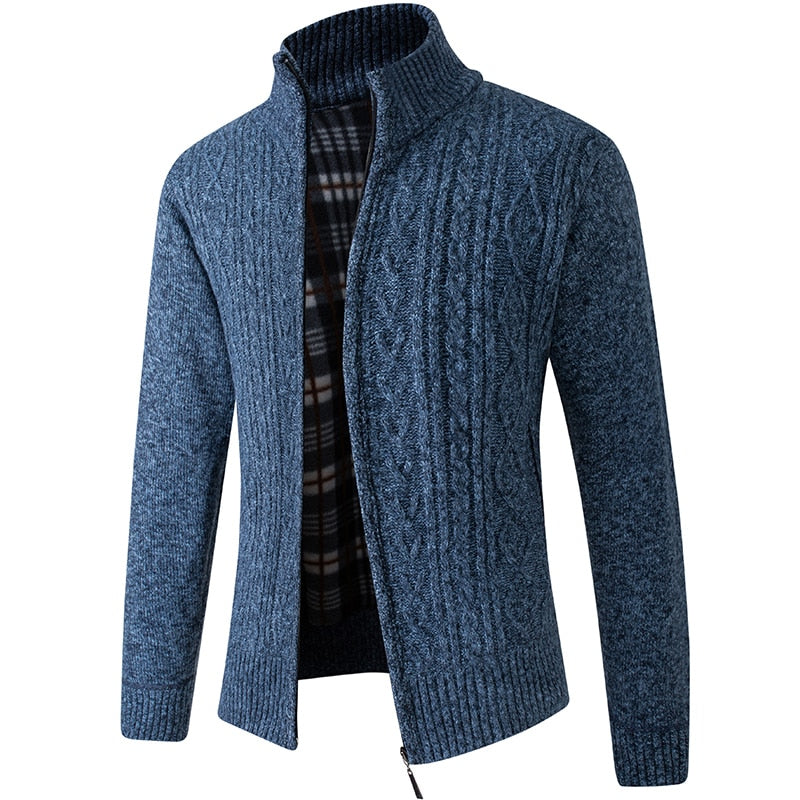 NOUVEAU RICHE Herren Strick-Cardigan Gemütlicher Lagenstil Für Saison Blau