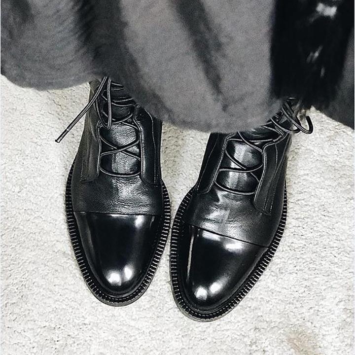 NOUVEAU RICHE Stiefeletten Mit Absatz Ökoleder Baumwollfutter Vintage