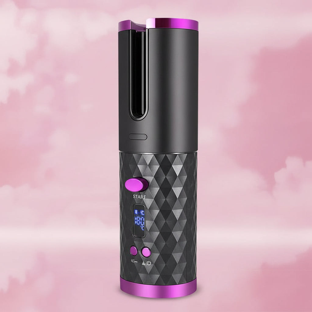 NOUVEAU RICHE Kabelloser Automatischer Lockenstab – Akku-Lockenstab mit Keramik, 60 Min. Laufzeit, USB-Aufladung, reisetauglich, 3 Farben