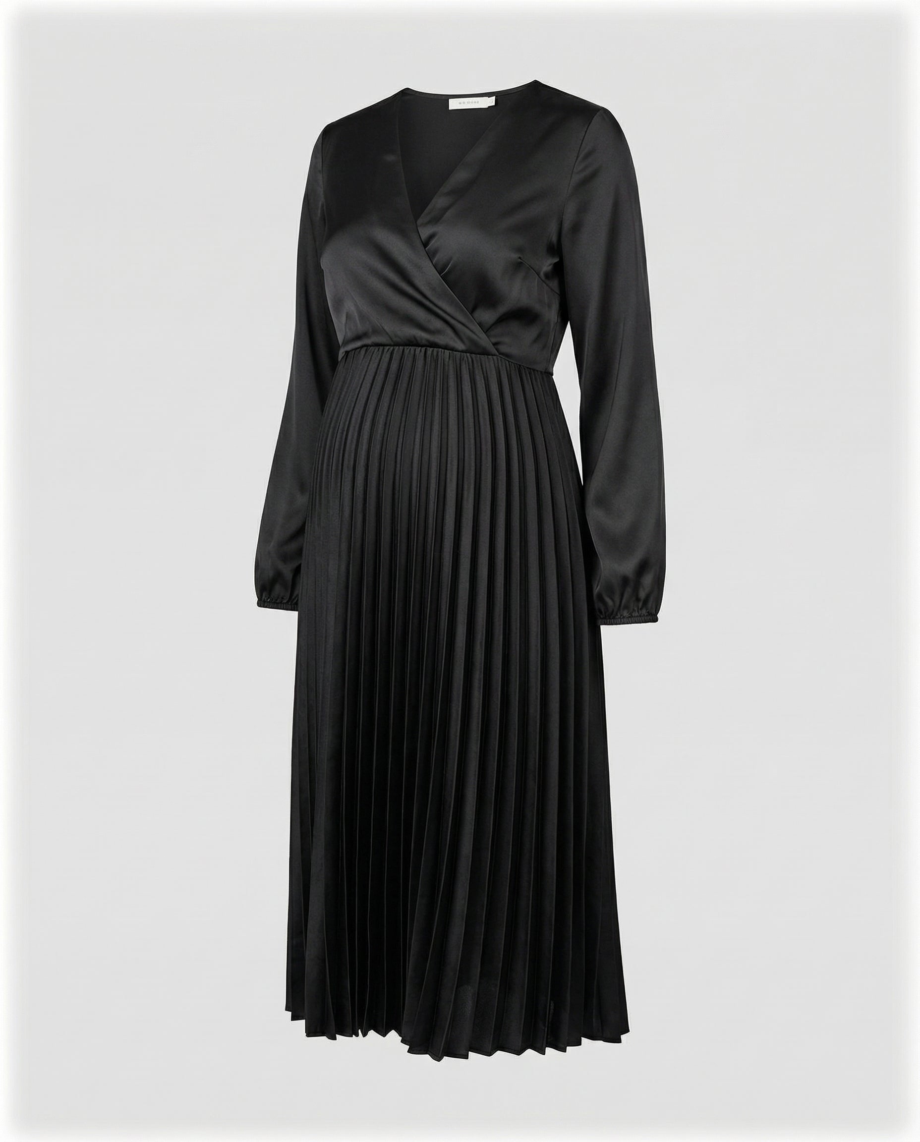 NOUVEAU RICHE Luma | Damen Umstandskleid – Plissiertes Maxidesign, Elegantes Cocktail-Styling & Komfort-Passform