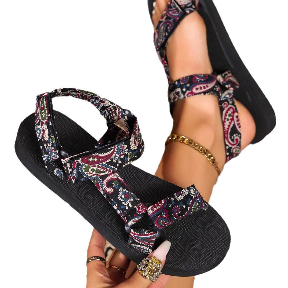NOUVEAU RICHE Chloé | Damen Sandalen – Farbenfrohes Sommerdesign, Leichtes Tragegefühl & Modische Akzente
