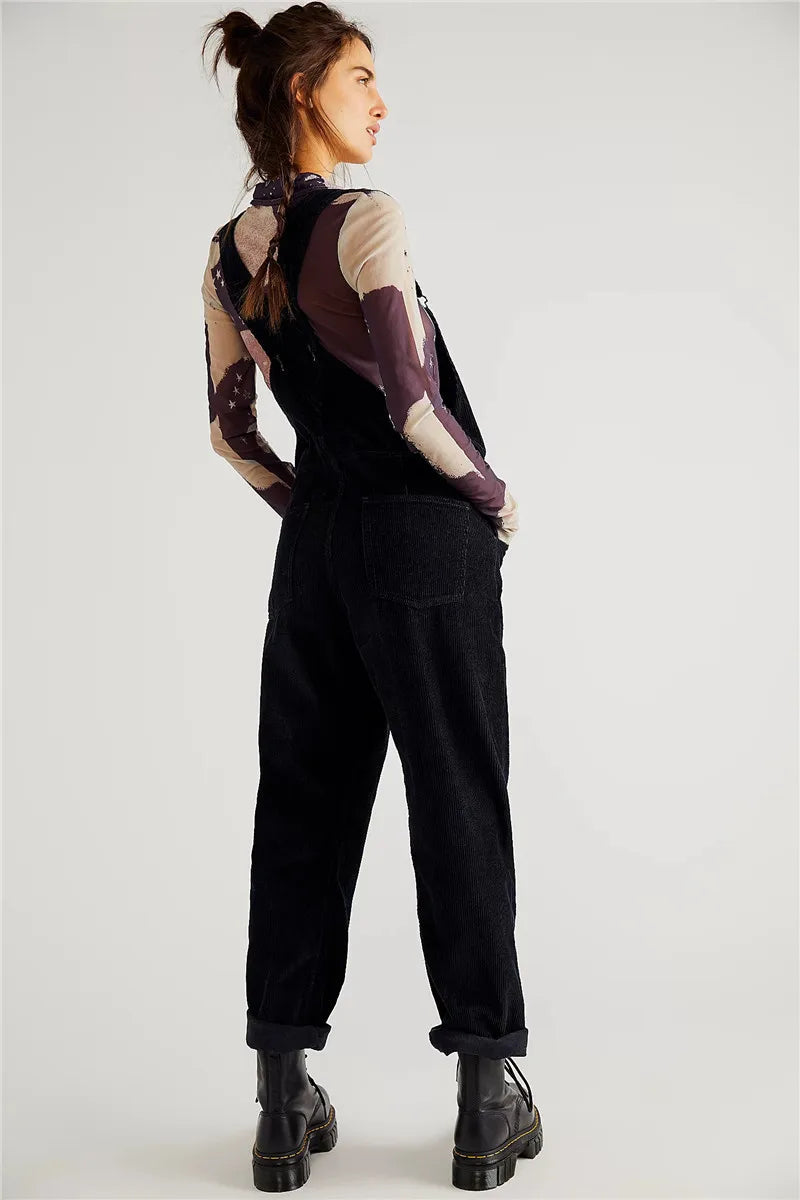 NOUVEAU RICHE Cord Overall Damen Lässiger Komfort Verstellbare Träger