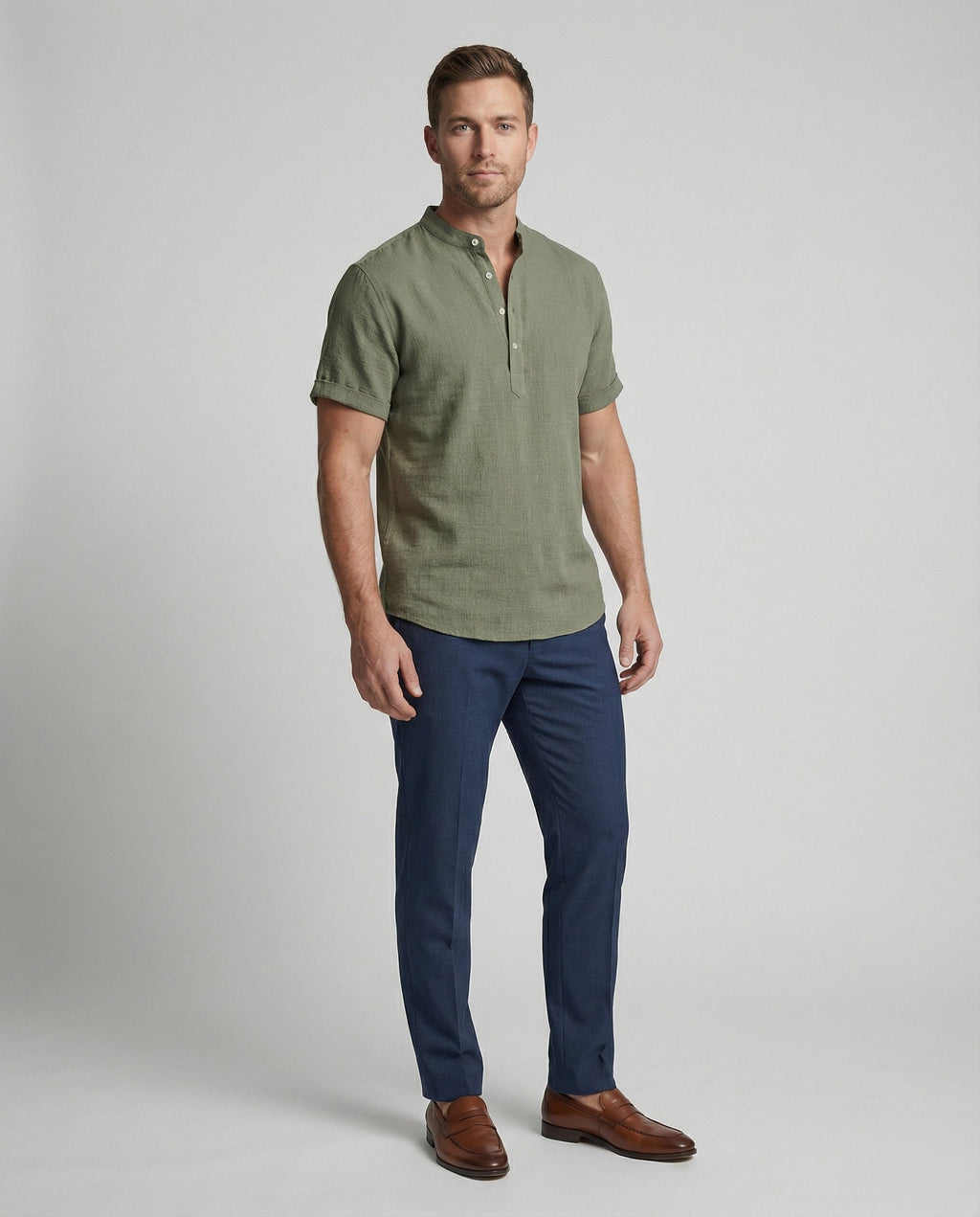 NOUVEAU RICHE Hommes | Herren Poloshirt mit V-Ausschnitt – Pflegeleichtes Polyester & Formstabil