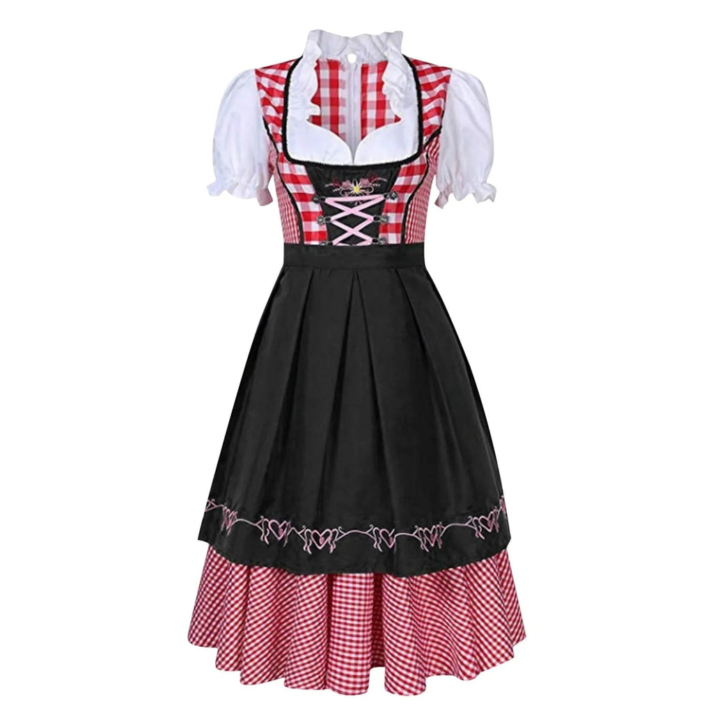 NOUVEAU RICHE Karierte Oktoberfest Dirndl Größentabelle Hinweis Zur Größe Schwarz
