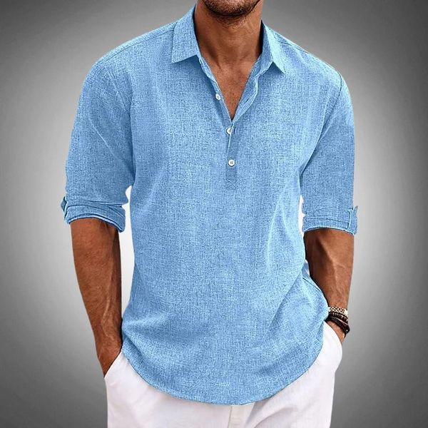 NOUVEAU RICHE Bersh | Herren Popover-Hemd – Locker Geschnitten & Strukturierte Oberfläche Hellblau