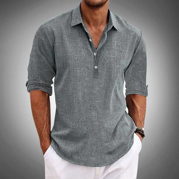 NOUVEAU RICHE Bersh | Herren Popover-Hemd – Locker Geschnitten & Strukturierte Oberfläche Grau