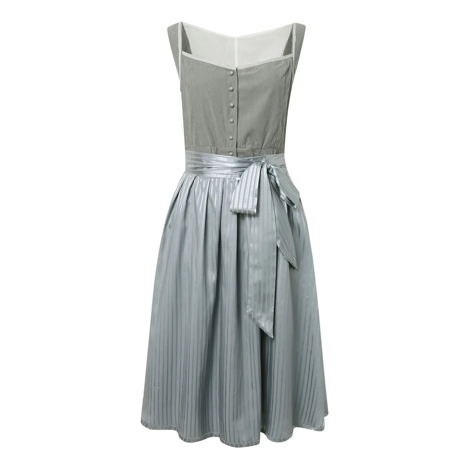 NOUVEAU RICHE Damen Dirndl Kleid Oktoberfest Knielang Leichter, fließender Polyesterstoff