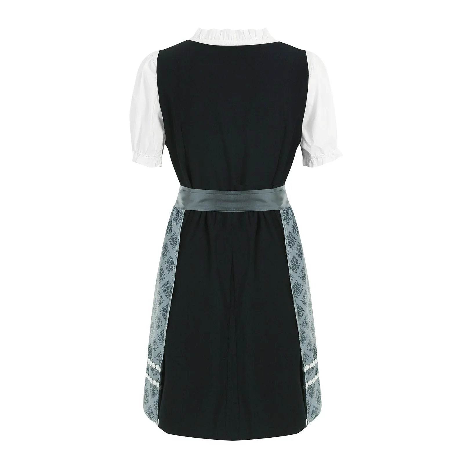 NOUVEAU RICHE Damen Traditionelles Bayerisches Dirndl-Kleid Dunkelgrau Polyester Größen XS-4XL
