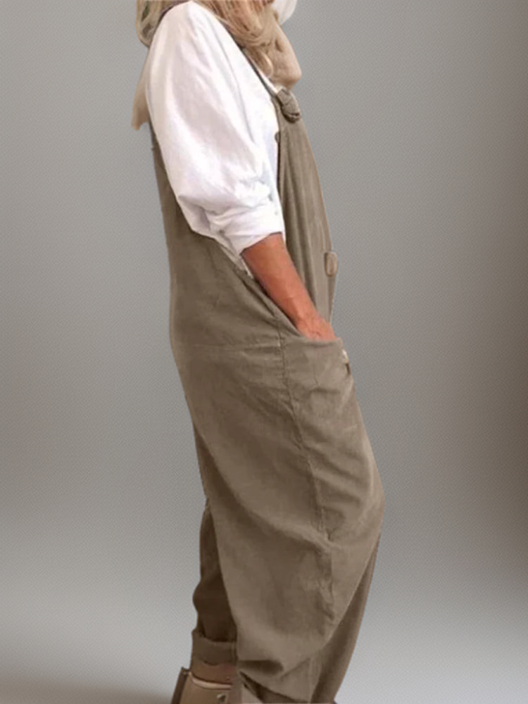 NOUVEAU RICHE Oversize Jumpsuit Große Taschen Atmungsaktiver Komfort