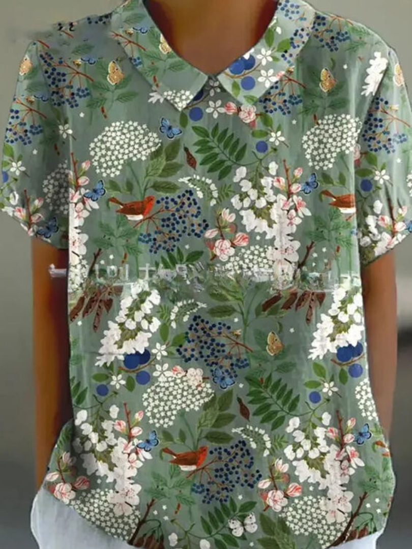 NOUVEAU RICHE Hemd Mit Blumendruck Kragen Leicht Luftig Alltagslook