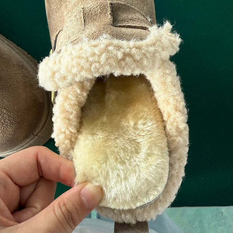 NOUVEAU RICHE Frauen Herbst Dicke Sohle Stiefel Plüsch Schnee Anti Slip