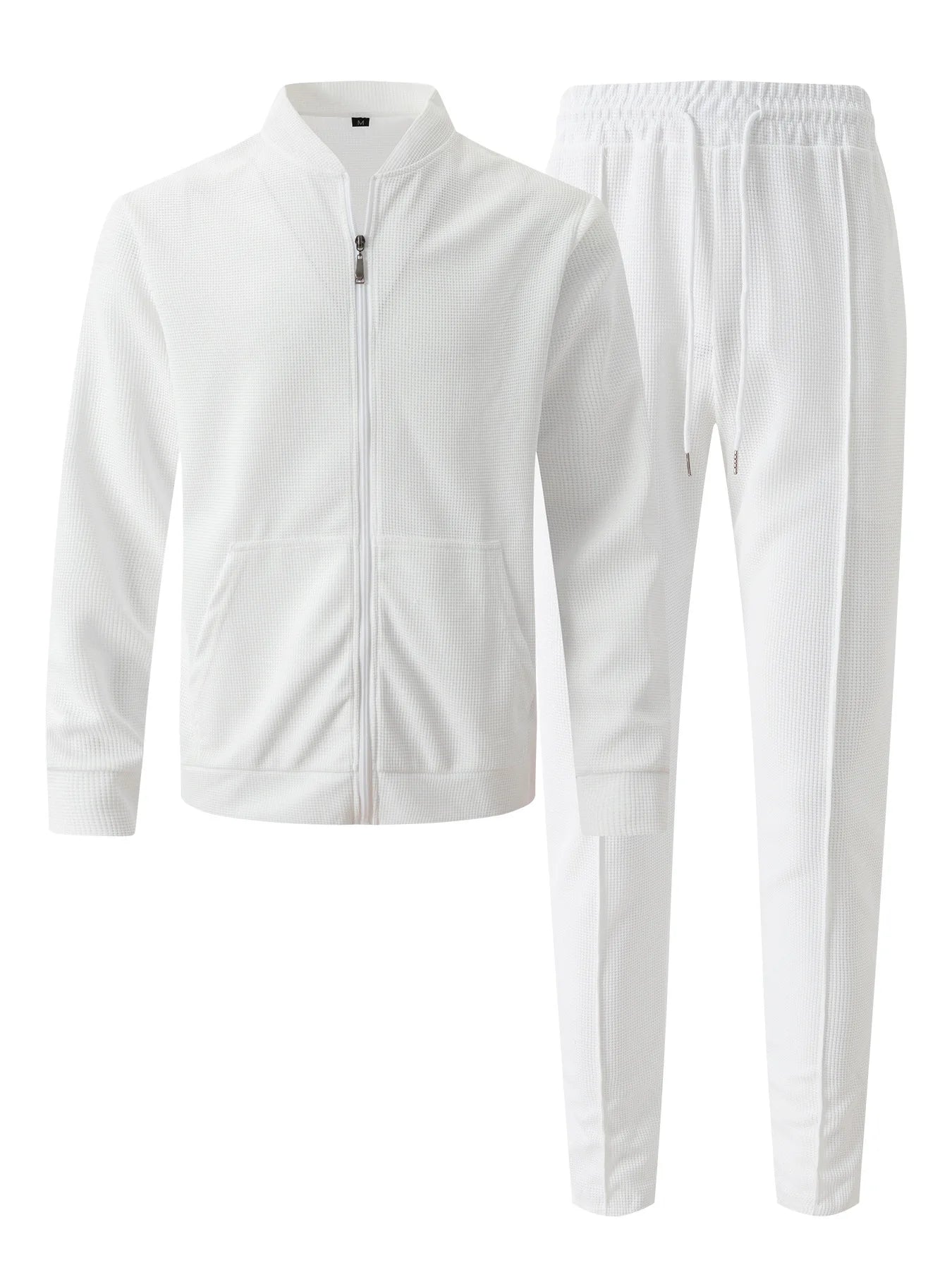 NOUVEAU RICHE Herren Casual Blazer Set Polyester Waffel Rundhals Hose