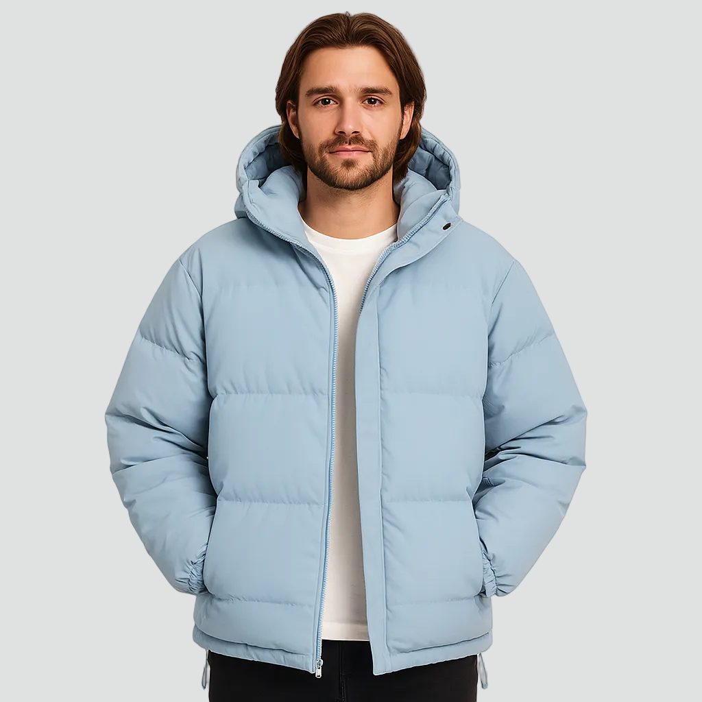 Ranches | Gesteppte Puffer-Winterjacke für Herren mit Kapuze - Warme Gefütterte Steppjacke mit Reißverschluss, Stehkragen & Winddichter Wattierung
