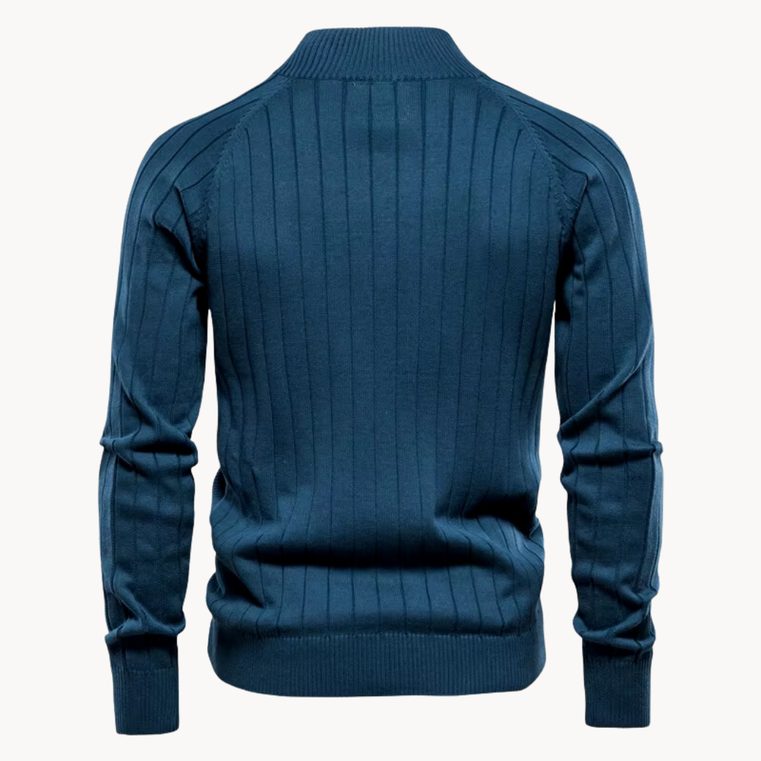NOUVEAU RICHE Feinstrickjacke mit Reißverschluss – Stilvolle Strickjacke mit Stehkragen