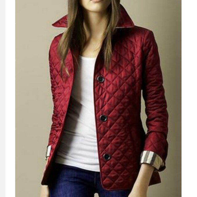 NOUVEAU RICHE Dôre | Damen Steppjacke mit Rautenmuster Bordeauxrot