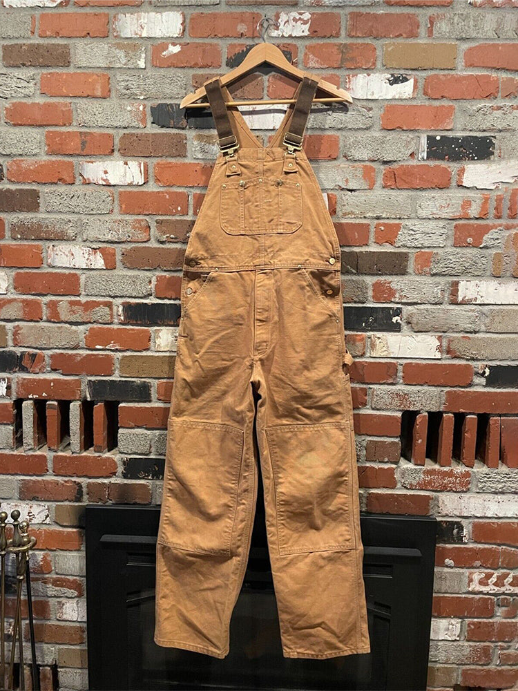 NOUVEAU RICHE Herren Latzhose Aus Canvas Mit Entenmotiv Vintage Stil Verstellbare Stretchträger Klassischer Strapazierfähiger Arbeitsoverall Mit Taschen