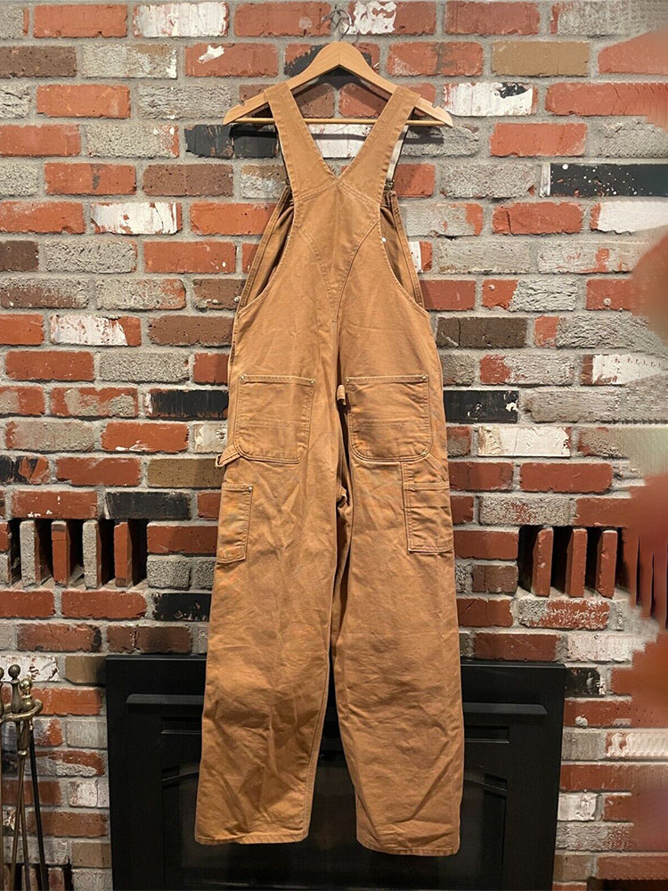 NOUVEAU RICHE Herren Latzhose Aus Canvas Mit Entenmotiv Vintage Stil Verstellbare Stretchträger Klassischer Strapazierfähiger Arbeitsoverall Mit Taschen