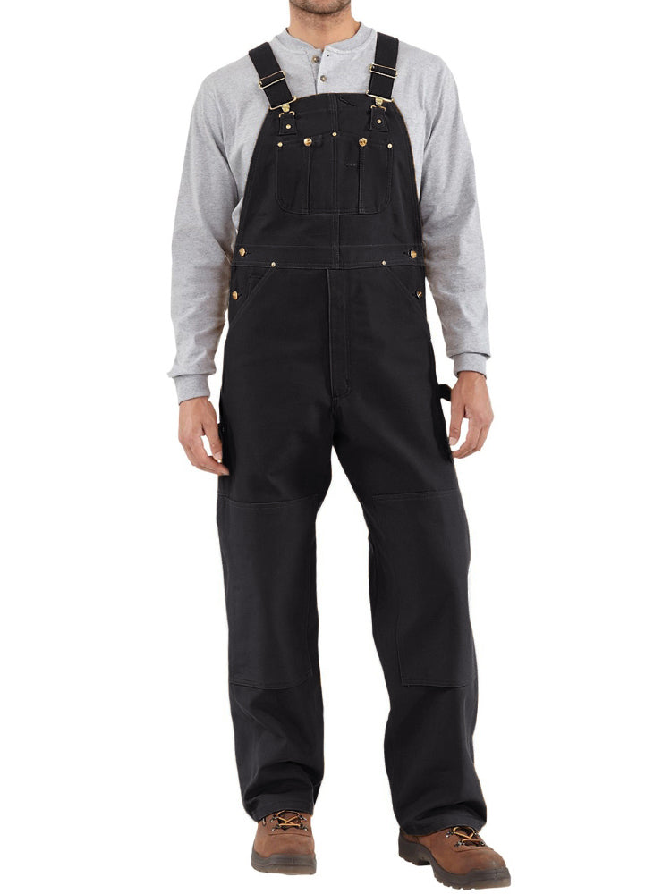 NOUVEAU RICHE Herren Latzhose Aus Canvas Mit Entenmotiv Vintage Stil Verstellbare Stretchträger Klassischer Strapazierfähiger Arbeitsoverall Mit Taschen Schwarz