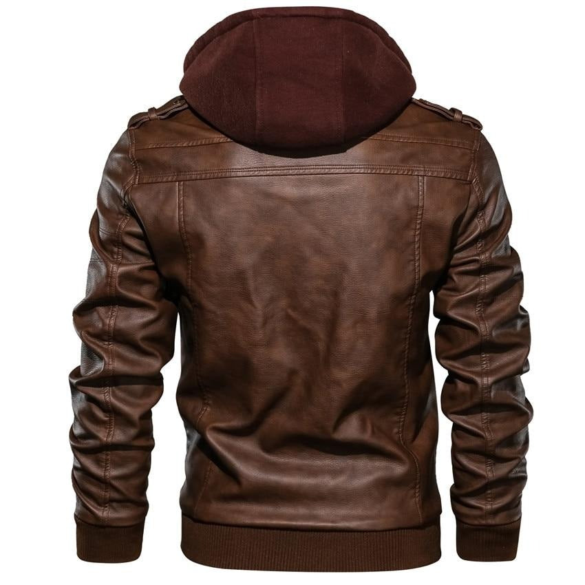 NOUVEAU RICHE Kunstlederjacke Herren Motorradjacke Moderner Stil Günstig
