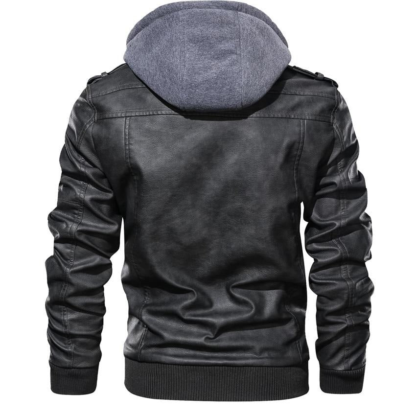 NOUVEAU RICHE Kunstlederjacke Herren Motorradjacke Moderner Stil Günstig